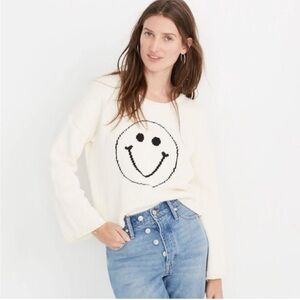 Madewell Smiley Face White Sweater